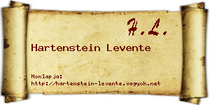 Hartenstein Levente névjegykártya